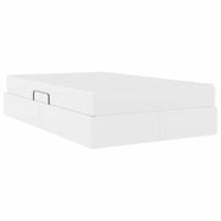 Opbergbed met matras met matras Wit 120 x 200 cm Nep Leer - thumbnail