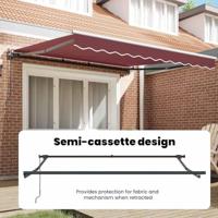 VidaXL Inklapbaar zonnescherm bordeauxrood 300 x 250 cm - thumbnail