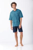 Hajo heren shortama blauw lijnpatroon - thumbnail