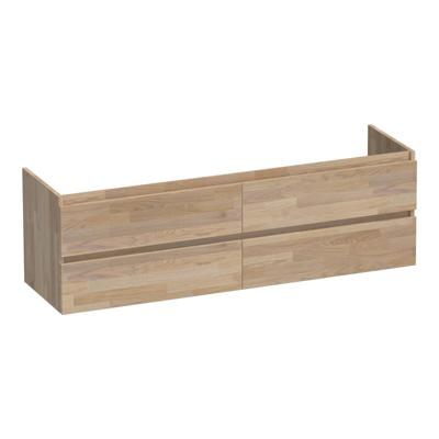 Brauer Joy - Onderkast - 160 cm - met 4 Softclose Lades Greeploos en 2 Sifon Uitsparingen - Vingerlas Eiken Grijs