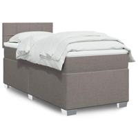 Boxspring met matras stof taupe 90x200 cm - thumbnail