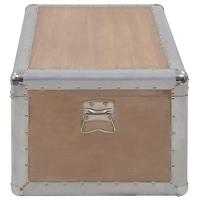 Opbergkist 91x52x40 cm massief vurenhout bruin - thumbnail