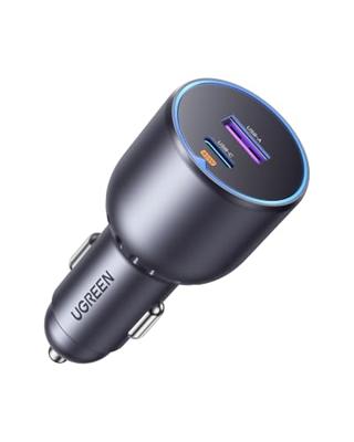 Autolader - UGREEN - 1 USB-C + 1 USB-A - 63W - Grijs