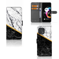 Motorola Edge 20 Lite | Bookcase | Marmer Wit Zwart - Origineel Cadeau Man - thumbnail