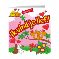 Wenskaart - Ik vind je lief cartoon - thumbnail