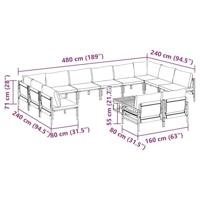 Tuinbankenset met kussen 13 pcs Zwart Staal - thumbnail