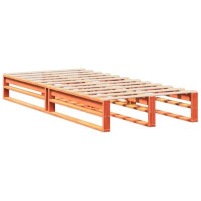 Bedframe zonder matras massief grenenhout wasbruin 100x200 cm
