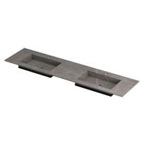 INK Post Wastafel Keramische Slab Envelop Bak Dubbel 2 Kraangaten - 1800x450x10 mm - Armani Grey Mat - thumbnail