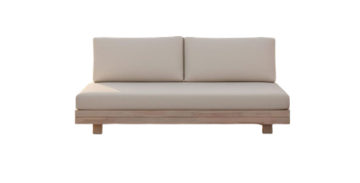 Los Angeles bench 2-seater oyster steel/acacia off-white Eurofar - Eurofar