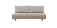 Los Angeles bench 2-seater oyster steel/acacia off-white Eurofar - Eurofar - thumbnail