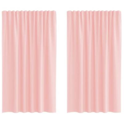 Gordijnen voile met roedezakken 2 st roze