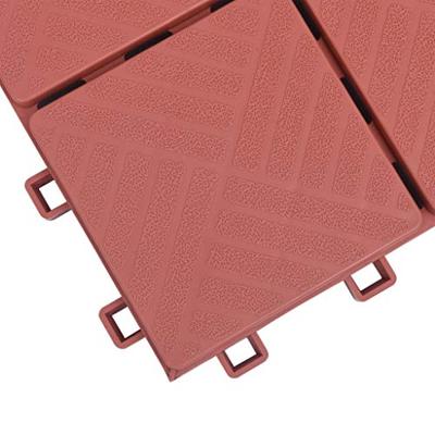 VidaXL Terrastegels 10 st 30,5x30,5 cm kunststof rood - thumbnail