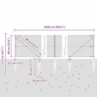 VidaXL Afrasteringspaal grijs 25 x 0,6 m (16 x 16 mm gaas) - thumbnail