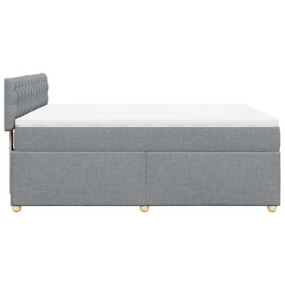 Boxspring met matras stof lichtgrijs 140x200 cm - thumbnail