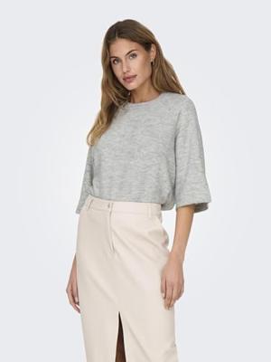 Only Onlsimoni 3/4 Pullover Knt Noos Trui Light Grey Melange