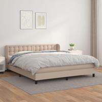 Boxspring met matras kunstleer cappuccinokleurig 180x200 cm - thumbnail