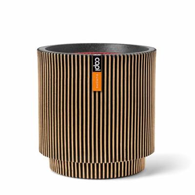 Capi nature groove nl cilinder bloempot 44x46 cm zwart, goud - thumbnail