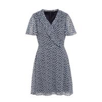 Lauren Ralph Lauren gebloemde overslagjurk Cleann blauw - thumbnail