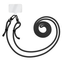 Universeel telefoonkoord met zwarte dubbele sluiting - Zwart - thumbnail