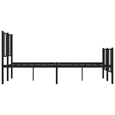 Bedframe met hoofd- en voeteneinde metaal zwart 135x190 cm