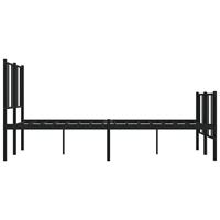 Bedframe met hoofd- en voeteneinde metaal zwart 140x200 cm - thumbnail