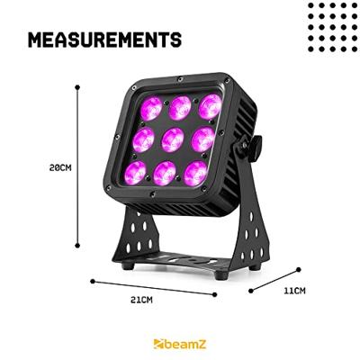 BeamZ StarColor72 LED floodlight voor buiten 9x 8W RGBW IP65