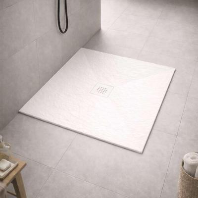 Douchebak BWS Stonelle Antislip Composiet 90x90x3 cm Inkortbaar Mat Wit
