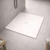 Douchebak BWS Stonelle Antislip Composiet 90x90x3 cm Inkortbaar Mat Wit - thumbnail