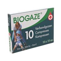 Biogaze Verbandgazen 10x10cm 10st - thumbnail