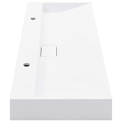 VidaXL Wastafel 120x46x11 cm mineraal gegoten/marmer gegoten wit - thumbnail