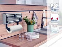 LEIFHEIT Handdoekdispenser aluminiumfolie Parat Royal 25793 Leifheit praktische wanddispenser 3 rollen met scherpe mesjes - thumbnail