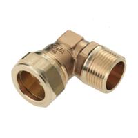 Bonfix knelkoppeling - knie - buitendraad - 1/2 x 22mm - Messing - thumbnail