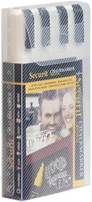 Securit krijtmarker medium wit, blister met 4 stuks Securit krijtmarker medium wit, blister met 4 stuks