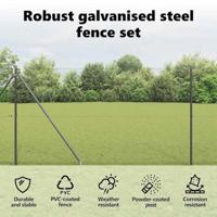 VidaXL Afrasteringspaal grijs 10 x 1,6 m (16 x 16 mm gaas) - thumbnail