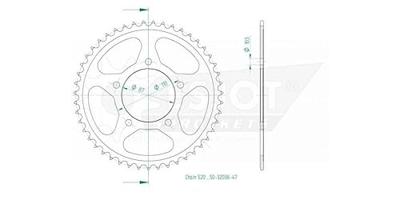 ESJOT Chain wheel 520 47z steel black