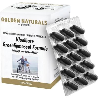 Golden Naturals Vloeibare Groenlipmossel Capsules Golden Naturals Vloeibare Groenlipmossel Capsules