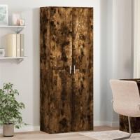 Hoge kast 70x35x180 cm bewerkt hout gerookt eikenkleurig - thumbnail