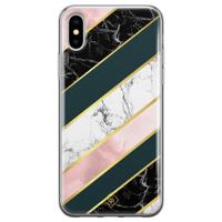 iPhone X/XS siliconen hoesje - Marble stripes - thumbnail