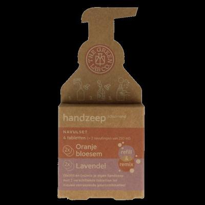 The Green Lab Co Handzeep navulset oranjebloesem & lavendel 4 Stuks