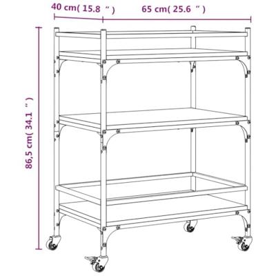 Keukentrolley 65x40x86,5 cm bewerkt hout bruin eikenkleurig Keukentrolley 65x40x86,5 cm bewerkt hout bruin eikenkleurig