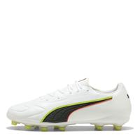 PUMA King 20 Match Gras / Kunstgras Voetbalschoenen (MG) Wit Felrood Neongeel - thumbnail