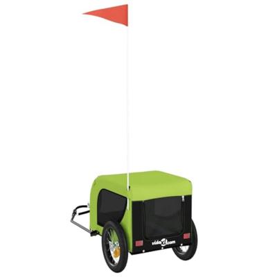 Hondenfietstrailer oxford stof en ijzer groen en zwart