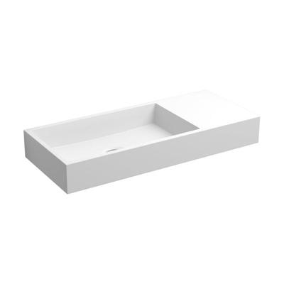 Fontein Clou Mini Wash Me Rechts 45x19x6cm Aluite Mat Wit (Met Voorbewerkt Kraangat) Fontein Clou Mini Wash Me Rechts 45x19x6cm Aluite Mat Wit (Met Voorbewerkt Kraangat)