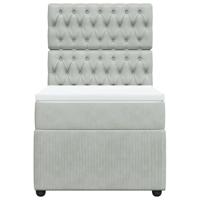 Boxspring met matras fluweel lichtgrijs 100x200 cm - thumbnail