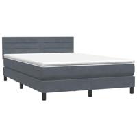 Boxspring met matras fluweel donkergrijs 160x220 cm - thumbnail