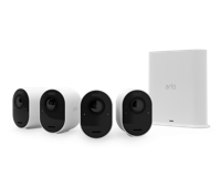 Arlo Ultra 2 draadloze WiFi-beveiligingscamera voor buiten, 4K UHD, 180˚ kleurennachtzicht, sirene, bewegingsdetectie, 2-weg-audio, Smart Hub inbegrepen, incl. proefp. Arlo Secure, 4 cam-kit, wit - thumbnail
