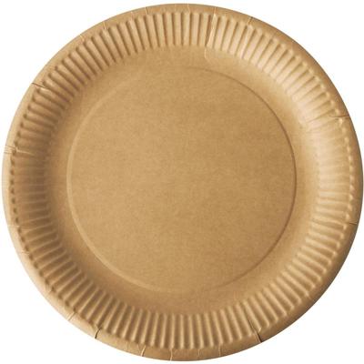Bord "pure", rond, bruin, diameter 23 cm, uit karton, pak van 20 stuks Bord "pure", rond, bruin, diameter 23 cm, uit karton, pak van 20 stuks