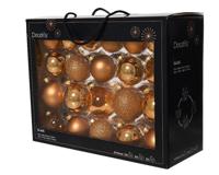 Glazen kerstballen in koffer brandy 42 st Decoris - Decoris - thumbnail