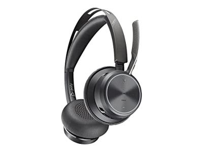 HP Poly Voyager Focus 2 USB-C Headset On Ear headset Computer Bluetooth Stereo Zwart Noise Cancelling Volumeregeling, Microfoon uitschakelbaar (mute)