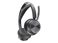 HP Poly Voyager Focus 2 USB-C Headset On Ear headset Computer Bluetooth Stereo Zwart Noise Cancelling Volumeregeling, Microfoon uitschakelbaar (mute) - thumbnail
